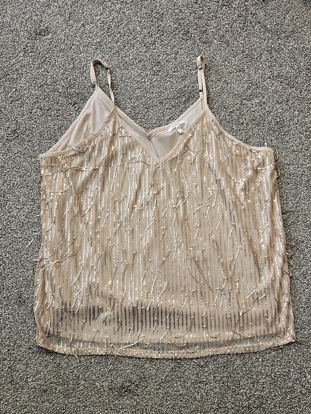Maurices Sequin Fringe Camisole in Cream